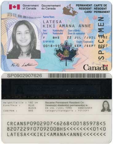 Old Style Canada PR Card